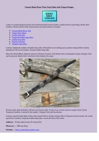 custom made horse tack dog collars with unique