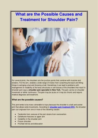 what are the possible causes and treatment
