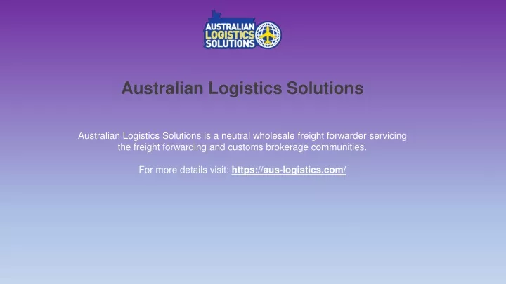 australian logistics solutions