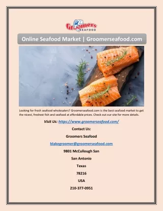 Online Seafood Market | Groomerseafood.com