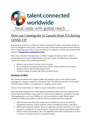 how can i immigrate to canada from u s during