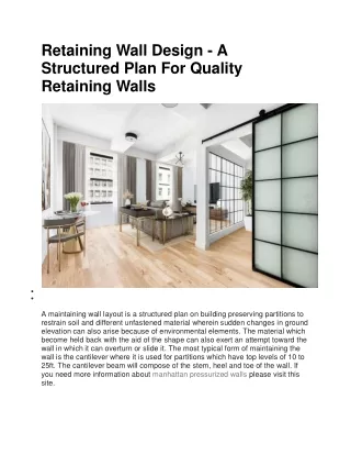 Retaining Wall Design - A Structured Plan For Quality Retaining Walls