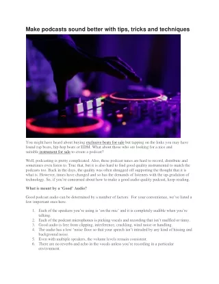 make podcasts sound better with tips tricks