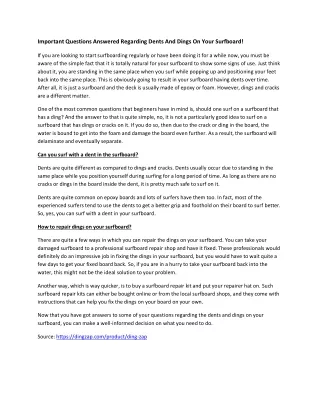 important questions answered regarding dents