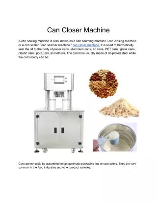 Can Closer Machine