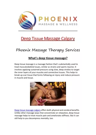 Deep Tissue Massage Calgary