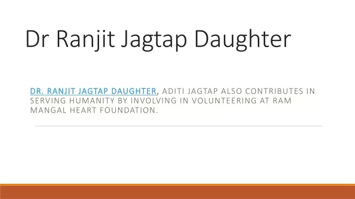 dr ranjit jagtap daughter