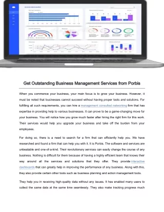 Get Outstanding Business Management Services from Porbis