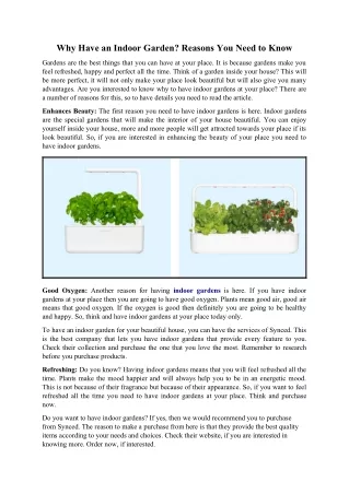 why have an indoor garden reasons you need to know