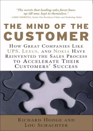 DOWNLOAD The Mind of the Customer How the World s Leading Sales Forces Accelerate