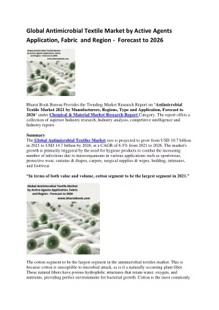 global antimicrobial textile market by active