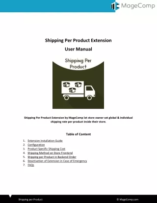 shipping per product extension