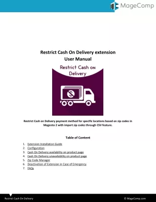 restrict cash on delivery extension user manual