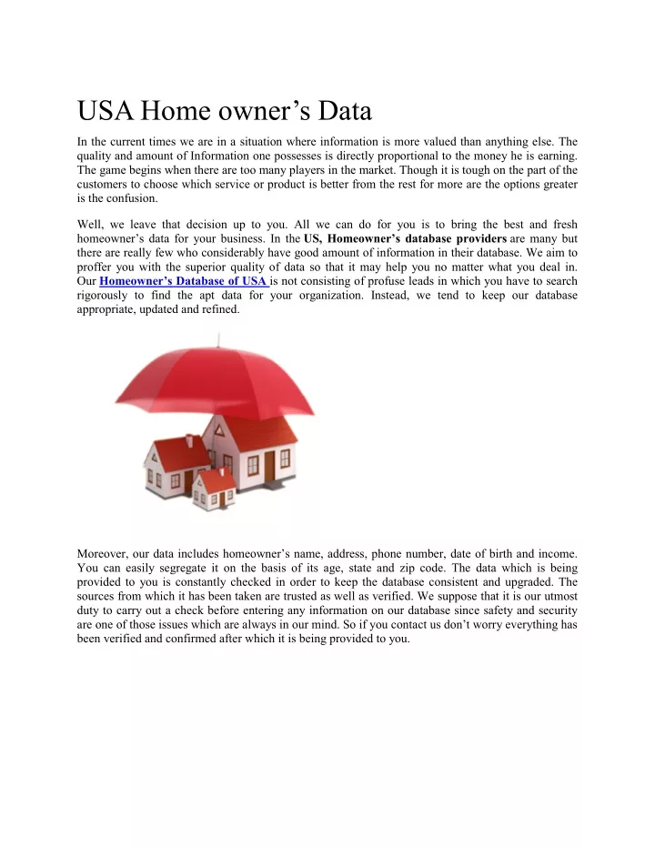 usa home owner s data