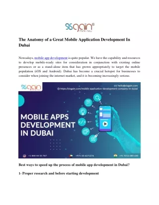 Mobile Application Development In Dubai