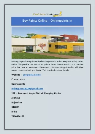 Buy Paints Online | Onlinepaints.in