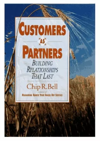 EBOOK Customers as Partners  Building Relationships That Last