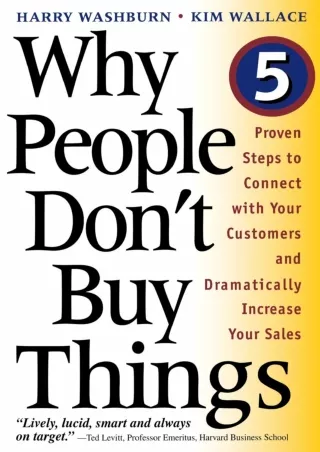 EPUB Why People Don t Buy Things Five Five Proven Steps To Connect With Your