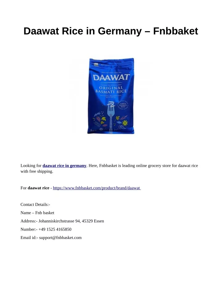 daawat rice in germany fnbbaket