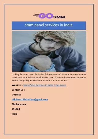 Smm Panel Services in India | Gosmm.in