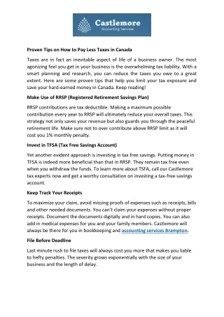 Proven Tips on How to Pay Less Taxes in Canada