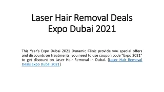 Laser Hair Removal Deals Expo Dubai 2021