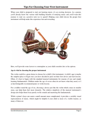 tips for choosing your first instrument