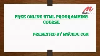 Free Online HTML programming Course