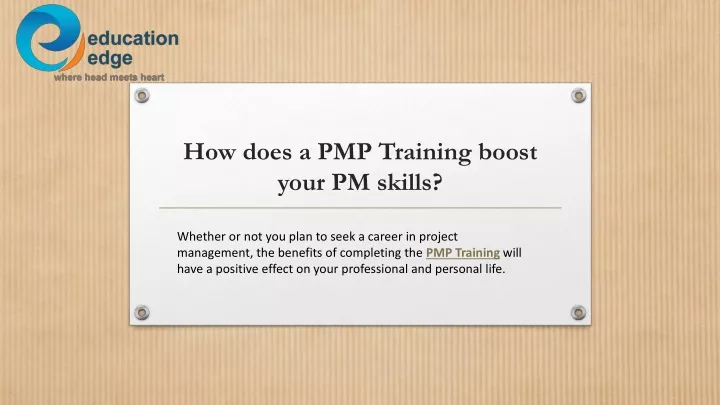 how does a pmp training boost your pm skills