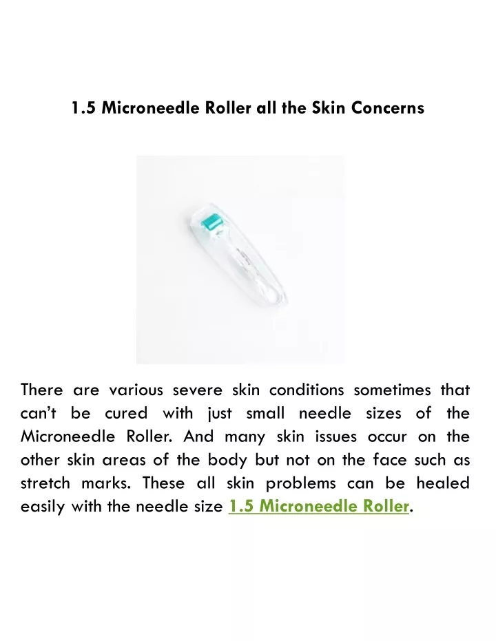 1 5 microneedle roller all the skin concerns