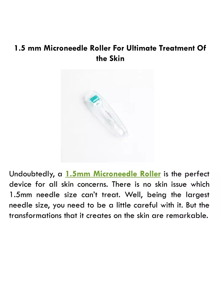 1 5 mm microneedle roller for ultimate treatment