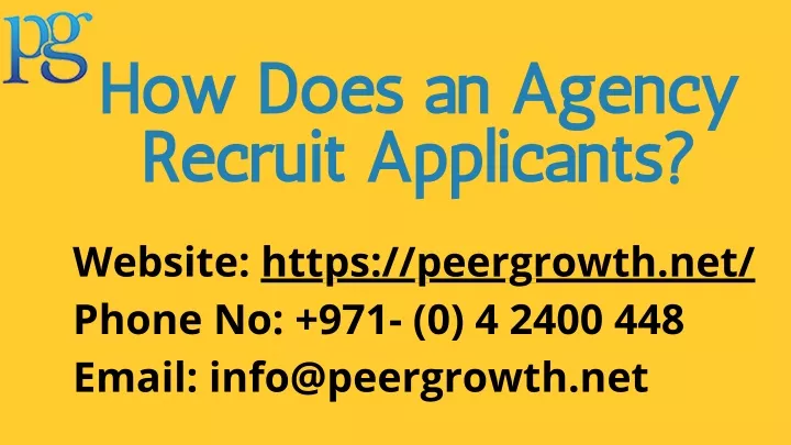 how does an agency recruit applicants