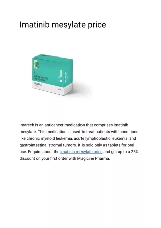 imatinib mesylate price