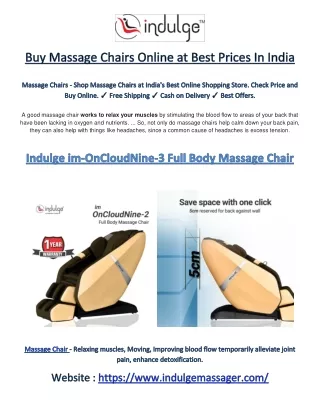 Buy Massage Chairs Online at Best Prices In India