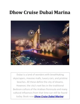 Dhow Cruise Dubai Marina