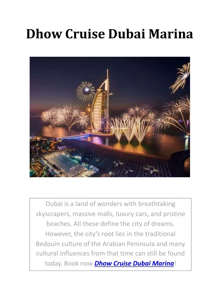 dhow cruise dubai marina