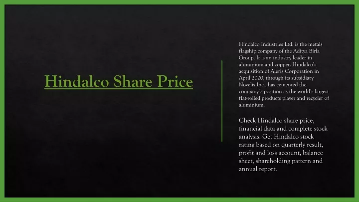hindalco share price