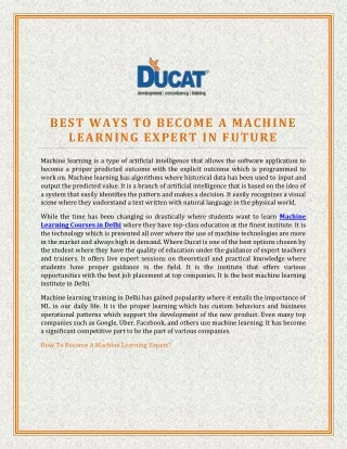 best ways to become a machine learning expert