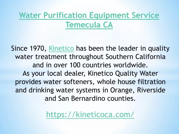 water purification equipment service temecula ca
