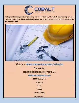 finding for the design with engineering service