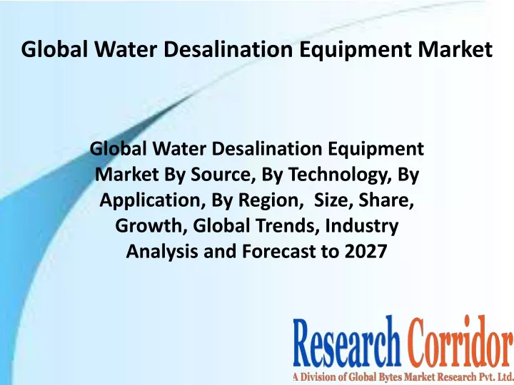 global water desalination equipment market