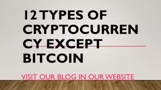 12 types of cryptocurren cy except bitcoin
