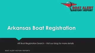 Arkansas Boat Registration