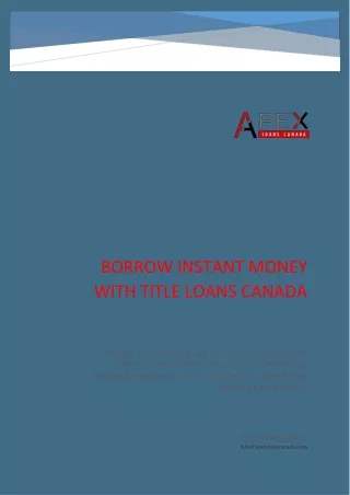 Title loan Canada