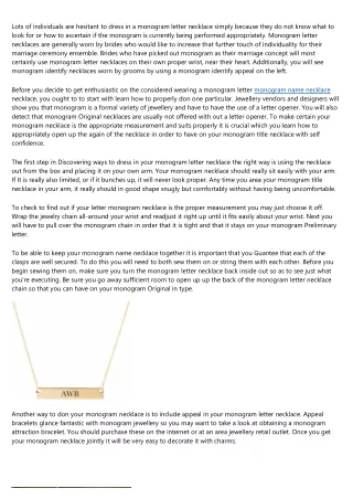 8 Effective monogram name necklace Elevator Pitches
