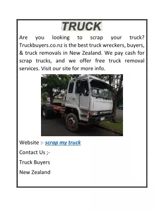 Scrap My Truck Truckbuyers.co.nz