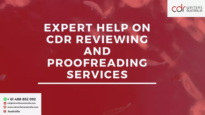 expert help on cdr reviewing and proofreading