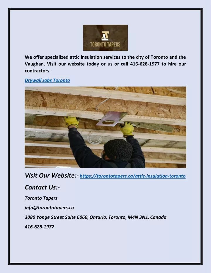 we offer specialized attic insulation services