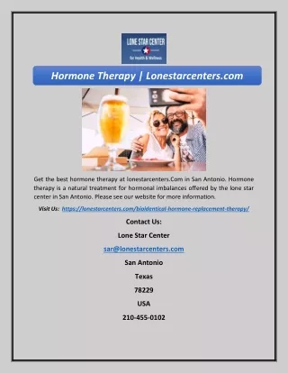 Hormone Therapy | Lonestarcenters.com