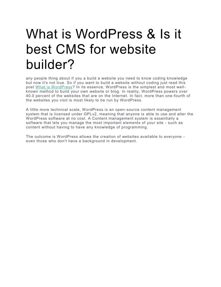 what is wordpress is it best cms for website